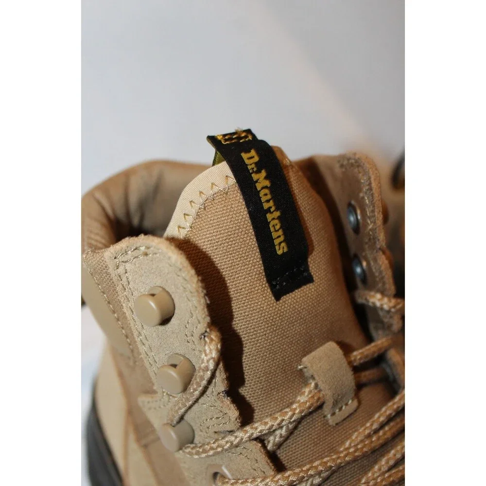 Dr Martens Rilla Men's Size 14 Lace Up Emboss Poly Combat Boots NIB SAVANNAH TAN